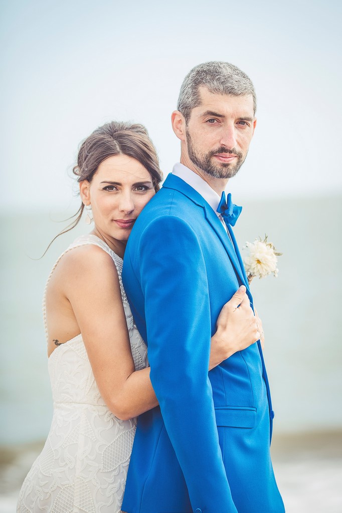 Robe de mariée sirène  en tulle brodé