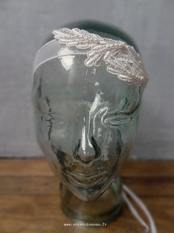 Headband guipure perlé